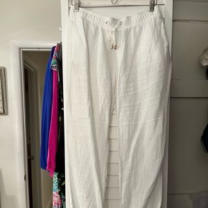 LIlly Pulitzer White Linen trousers XL